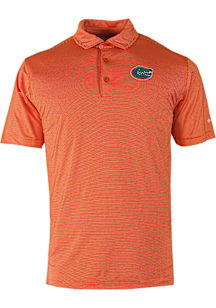 Columbia Florida Gators Mens Orange Heat Seal Double Hit Short Sleeve Polo