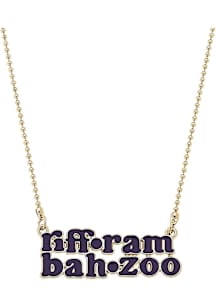 TCU Horned Frogs Enamel Slogan Necklace
