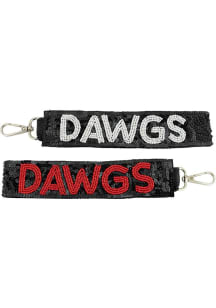 Georgia Bulldogs beaded Keychain - Black