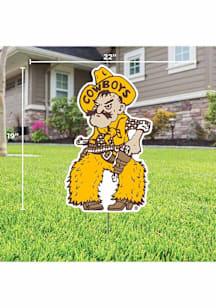 Wyoming Cowboys Mascot Yard Sign - Gold
