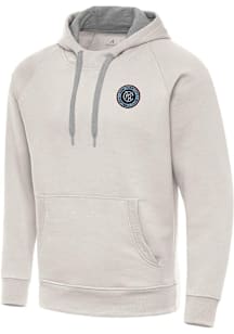 Antigua New York City FC Mens White Victory Long Sleeve Hoodie