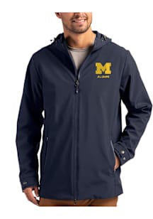 Cutter and Buck Michigan Wolverines Mens Navy Blue Alumni Camano Light Weight Jacket