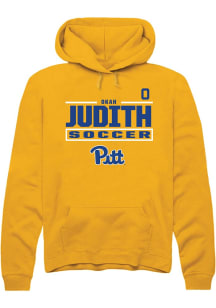 Okah Judith Rally Mens Gold Pitt Panthers NIL Stacked Box Player Hood