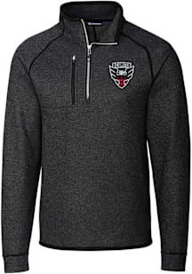 Cutter and Buck DC United Mens Charcoal Mainsail Long Sleeve Qtr Zip Pullover