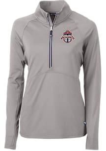Cutter and Buck Toronto FC Womens Grey Adapt Eco Qtr Zip Pullover