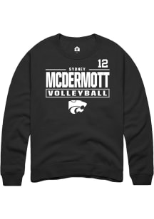 Sydney McDermott Rally Mens Black K-State Wildcats NIL Stacked Box Player Crew