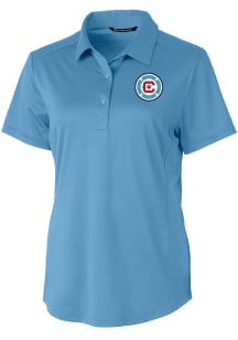 Cutter and Buck Chicago Fire Womens Light Blue Prospect Short Sleeve Polo Shirt