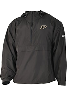 Columbia Purdue Boilermakers Mens Black Heat Seal Prodigy Long Sleeve Qtr Zip Pullover