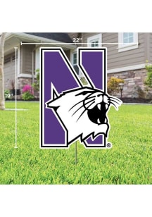 Purple Northwestern Wildcats Mascot Yard Sign