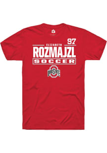 Elizabeth Rozmajzl Rally Mens Red Ohio State Buckeyes NIL Stacked Box Player T Shirt