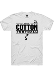 Joseph Cotton Rally Mens White Cincinnati Bearcats NIL Stacked Box Player T Shirt