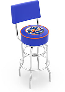 New York Mets Double-Ring Swivel with Back Pub Stool - Silver