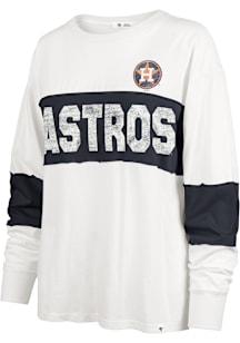 47 Houston Astros Womens White Clubhouse Pride LS Tee