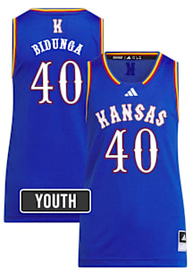 Flory Bidunga  Adidas Kansas Jayhawks Youth NIL Name And Number Blue Basketball Jersey