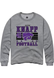 Dalton Knapp Rally Mens Grey K-State Wildcats NIL Striped Player Crew