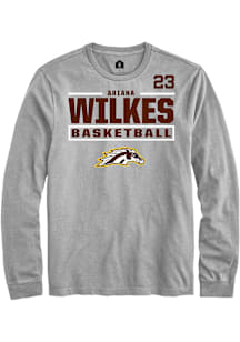 Ariana Wilkes Western Michigan Broncos Grey NIL Stacked Box Long Sleeve Player T Shirt