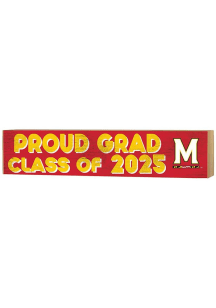 Red Maryland Terrapins 3x13 Block Sign Class of 2025 Sign