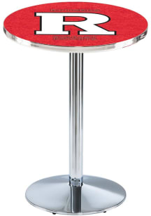 Rutgers Scarlet Knights Chrome Round Base Pub Table