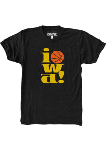 Iowa Hawkeyes Black Vintage Basketball Short Sleeve Fashion T Shirt
