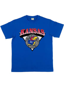 Kansas Jayhawks Blue Classic Ball Short Sleeve Fashion T Shirt