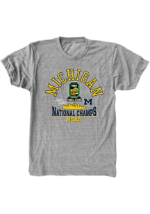 Michigan Wolverines Grey 89 Champs Short Sleeve Fashion T Shirt