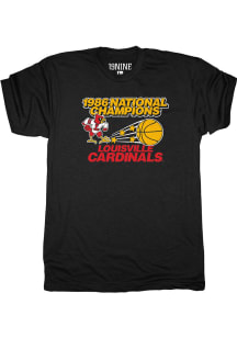Louisville Cardinals Black Basketball Short Sleeve Fashion T Shirt