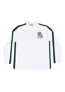 Michigan State Spartans Mens White Quarter Long Sleeve 1/4 Zip Pullover