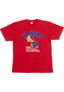 Kansas Jayhawks Red 1988 National Champions Short Sleeve Fashion T Shirt