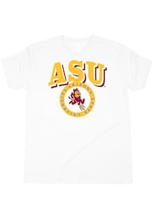 SLAM Arizona State Sun Devils White Circle Vintage Graphic Short Sleeve Fashion T Shirt