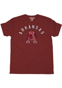 Arkansas Razorbacks Crimson Vintage Arch A Short Sleeve Fashion T Shirt