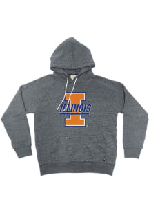 Illinois Fighting Illini Mens Grey Vintage Logo Fashion Hood