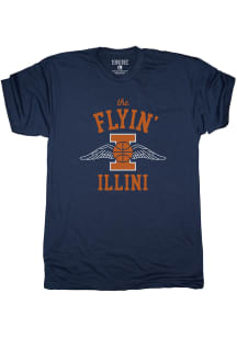 Illinois Fighting Illini Navy Blue Vault Flyin Illini Short Sleeve Fashion T Shirt