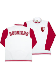 Mens White Indiana Hoosiers Pullover Qtr Zip Pullover