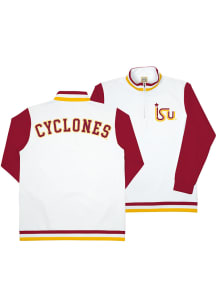 Iowa State Cyclones Mens White Vintage Logo Long Sleeve 1/4 Zip Pullover