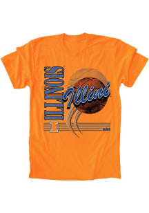 Orange Illinois Fighting Illini Vintage Basketball Short Sleeve Fashion T Shirt