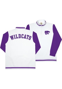 K-State Wildcats Mens White Pullover Long Sleeve 1/4 Zip Pullover