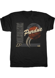 Black Purdue Boilermakers Vintage Basketball Short Sleeve Fashion T Shirt