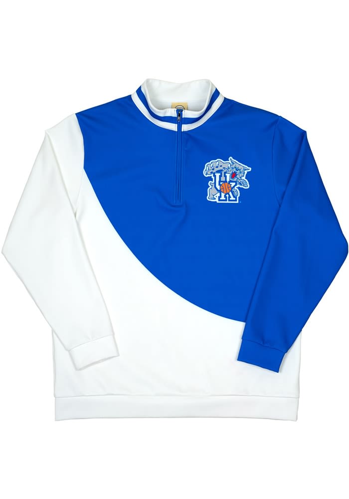 Kentucky Wildcats Mens Blue Vault Long Sleeve Qtr Zip Pullover