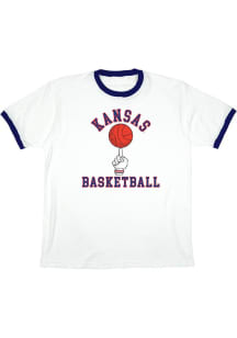 Kansas Jayhawks White Basketball Short Sleeve Fashion T Shirt