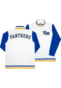 Pitt Panthers Mens White Pullover Long Sleeve 1/4 Zip Pullover