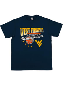 West Virginia Mountaineers Navy Blue Classic Hoop Short Sleeve Fashion T Shirt