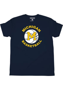 Michigan Wolverines Navy Blue Basketball Short Sleeve Fashion T Shirt
