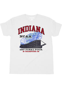 White Indiana Hoosiers Basketball Short Sleeve Fashion T Shirt