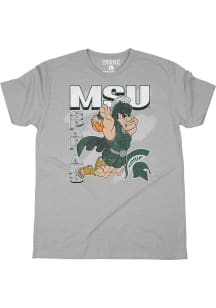 Grey Michigan State Spartans Basketball Short Sleeve Fashion T Shirt