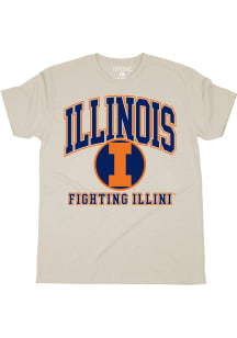 Illinois Fighting Illini Oatmeal Basketball Short Sleeve Fashion T Shirt