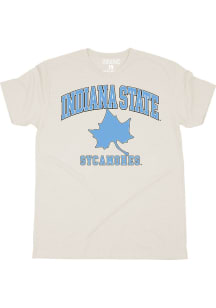 Indiana State Sycamores Oatmeal Oversized Logo Classic Short Sleeve Fashion T Shirt