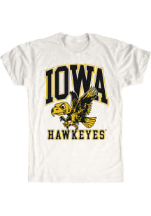 Iowa Hawkeyes Oatmeal Oversized Logo Classic Short Sleeve Fashion T Shirt