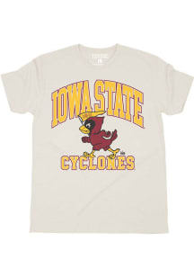 Iowa State Cyclones Oatmeal Oversized Logo Classic Short Sleeve Fashion T Shirt