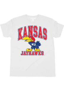 Kansas Jayhawks Oatmeal Oversized Logo Classic Short Sleeve Fashion T Shirt