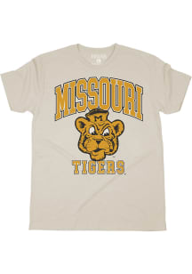 Missouri Tigers Oatmeal Oversized Logo Classic Short Sleeve Fashion T Shirt